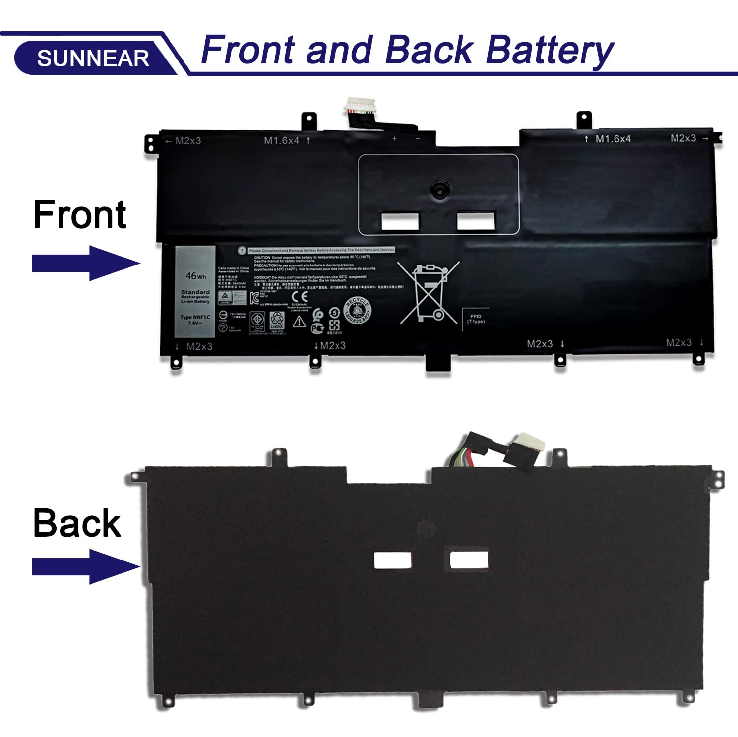 Amazon.com: SUNNEAR NNF1C Laptop Battery for Dell XPS 13 2-in-1